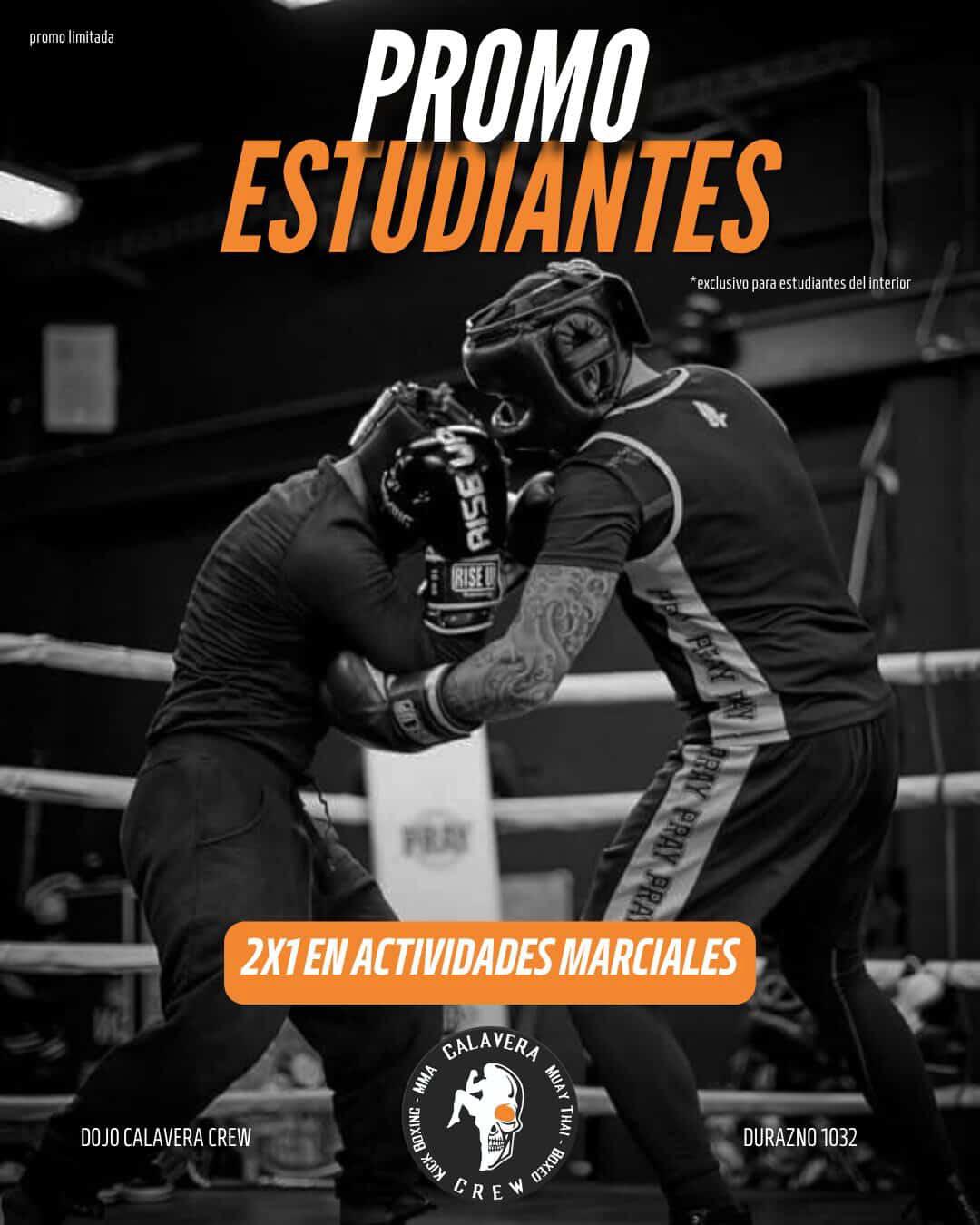 Promo estudiantes: 2x1 en actividades marciales, exclusivo para estudiantes del interior.