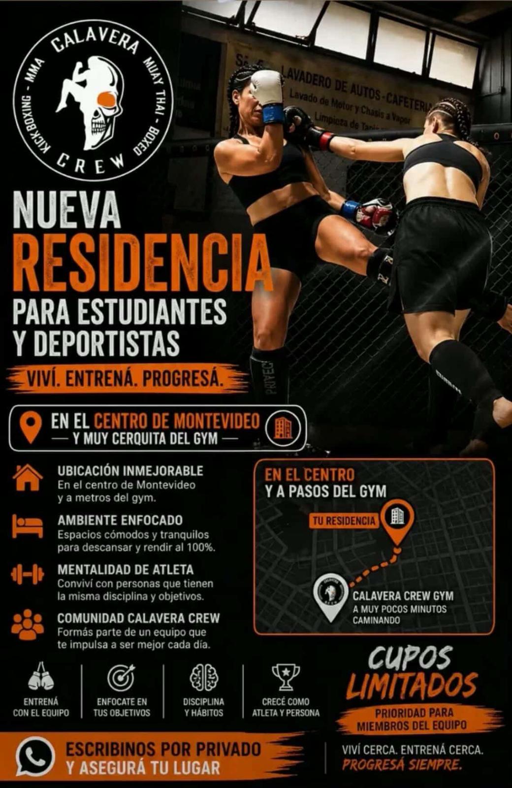 Nueva residencia para estudiantes y deportistas en el centro de Montevideo, muy cerca del gym.